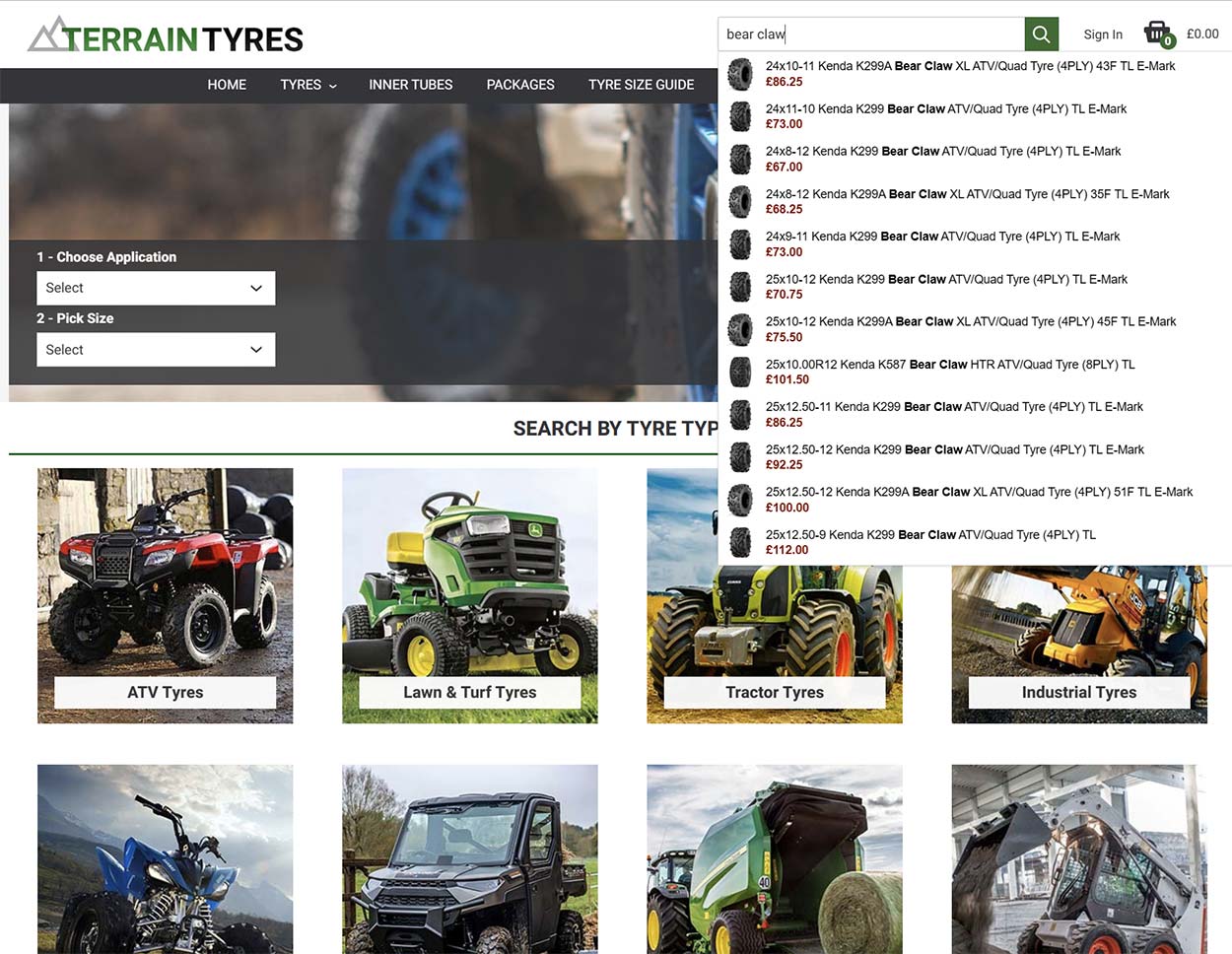 Find it Instantly-Terrain Tyres