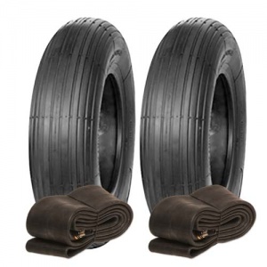 Pair of 4.80/4.00-8 (4.00-8) Deestone D601 Multi Rib Tyre (4PLY) & TR13 Tube